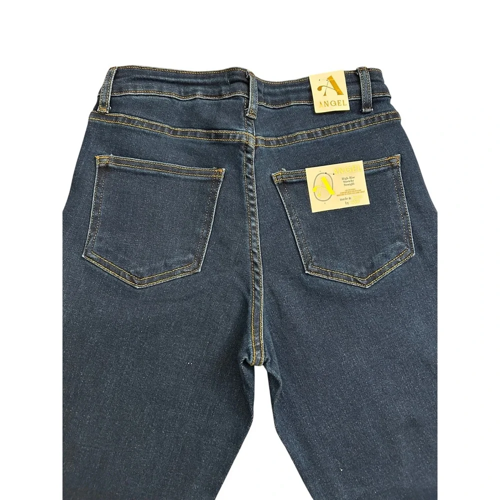 Angel High Rise Stretchy Straight Jeans Womens Size 7 Dark Blue New NWT Rayon - Picture 8 of 11